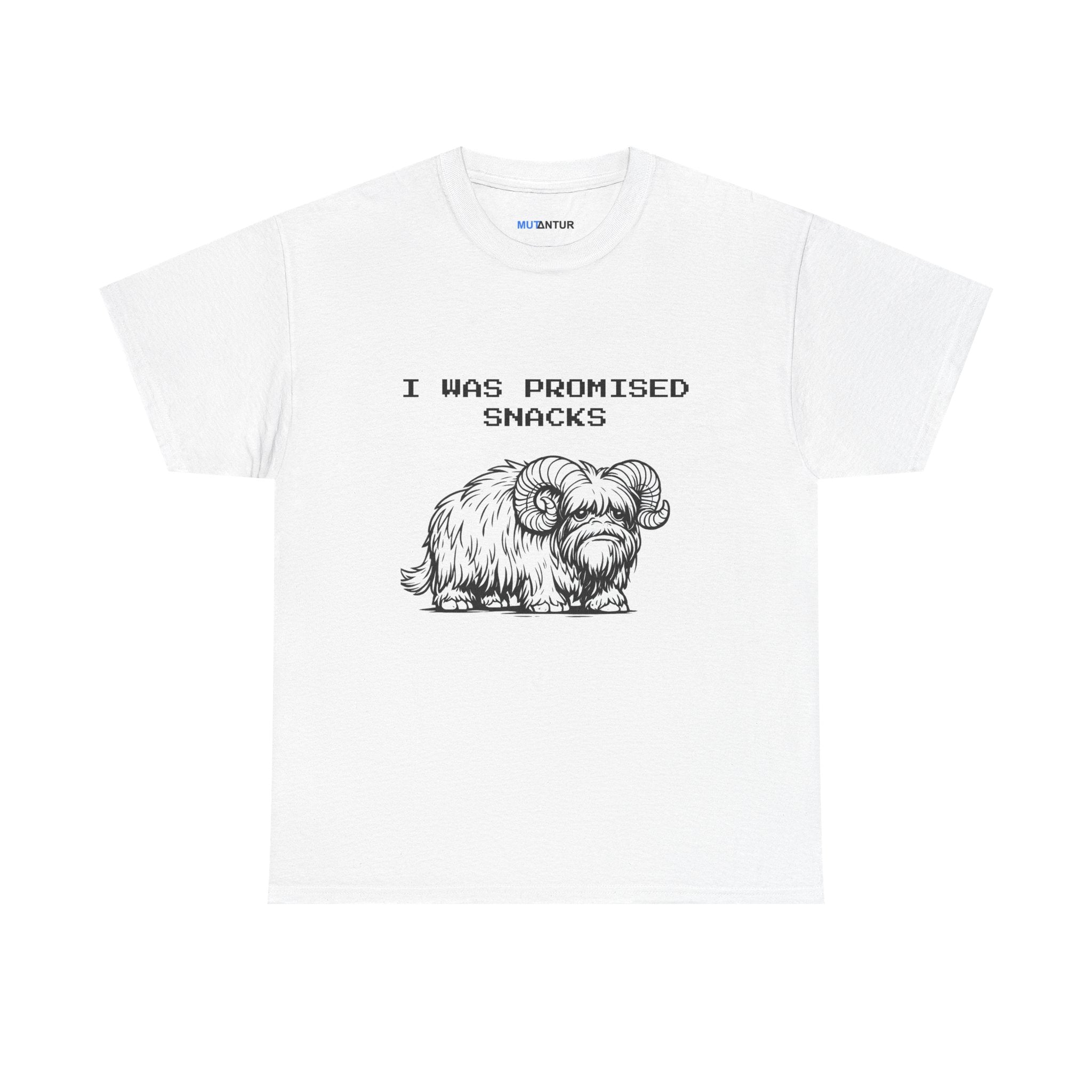 I Was Promised Snacks Tee — Cute Yak Graphic T-Shirt - Mutantur Labs LLC