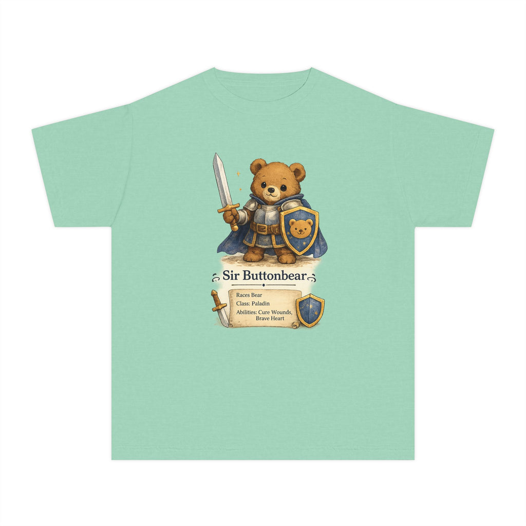 Sir Buttonbear Paladin Bear Character Kids T-Shirt