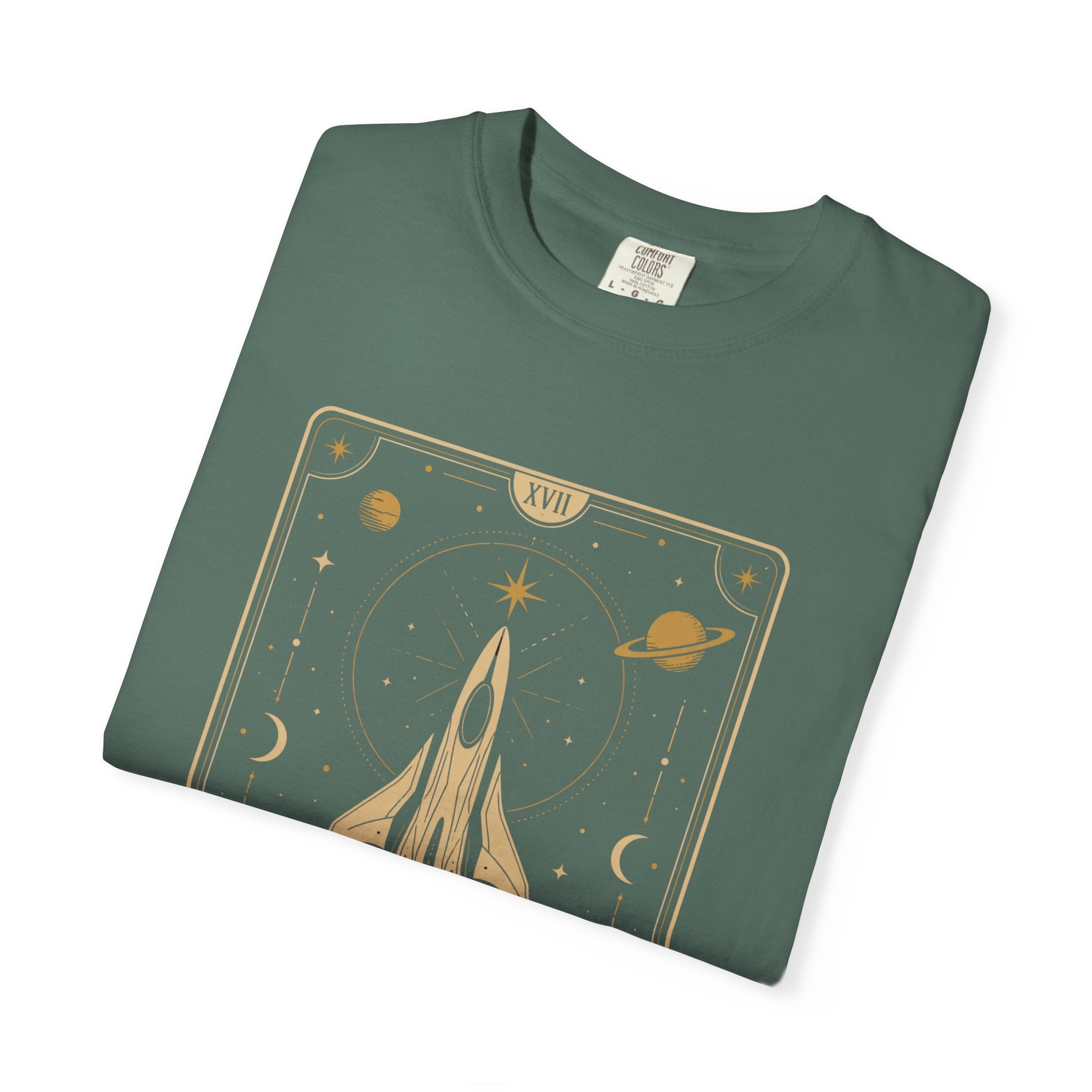 Starship Tarot Graphic T-Shirt — "The Starship" Vintage Space Tee - Mutantur Labs LLC