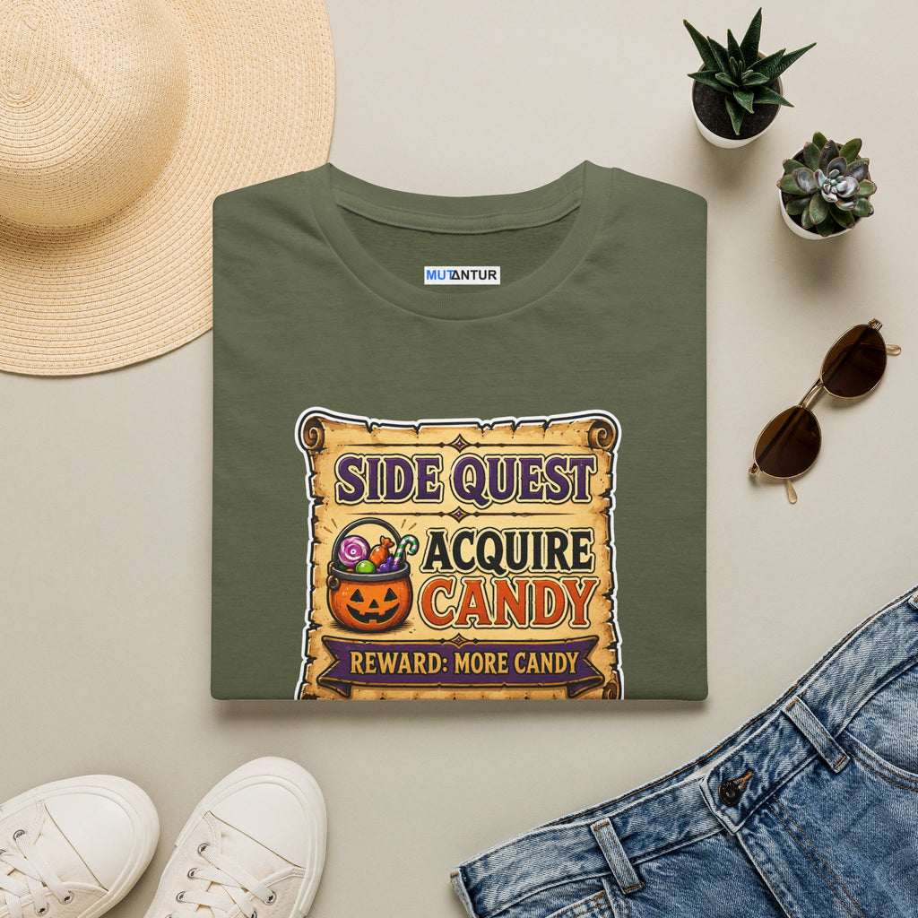 Halloween 'Side Quest: Acquire Candy' T-Shirt — Funny Gamer Pumpkin Candy Tee