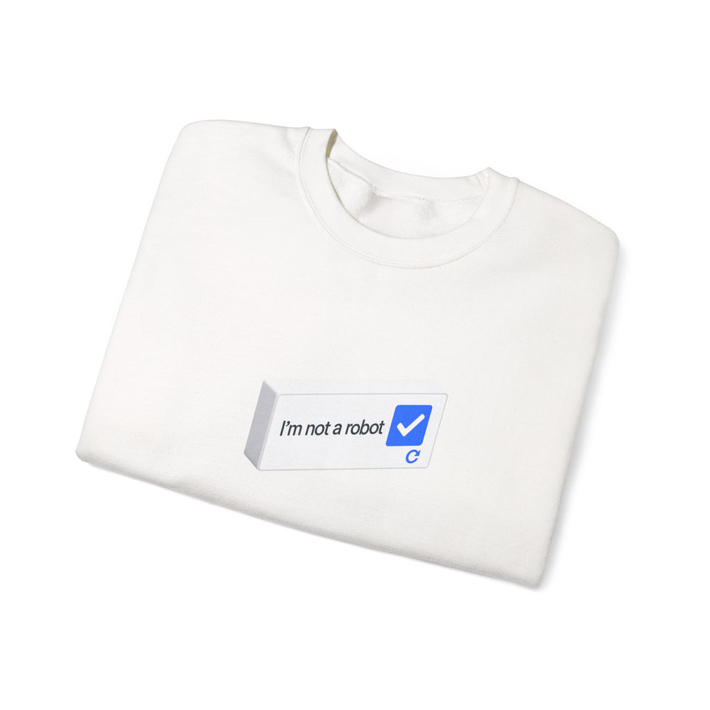 I'm Not a Robot checkbox graphic Sweatshirt | CAPTCHA humor - Mutantur Labs LLC
