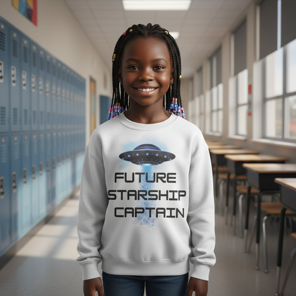 Future Starship Captain Sweatshirt for Kids — Space Graphic Pullover - Mutantur Labs LLC