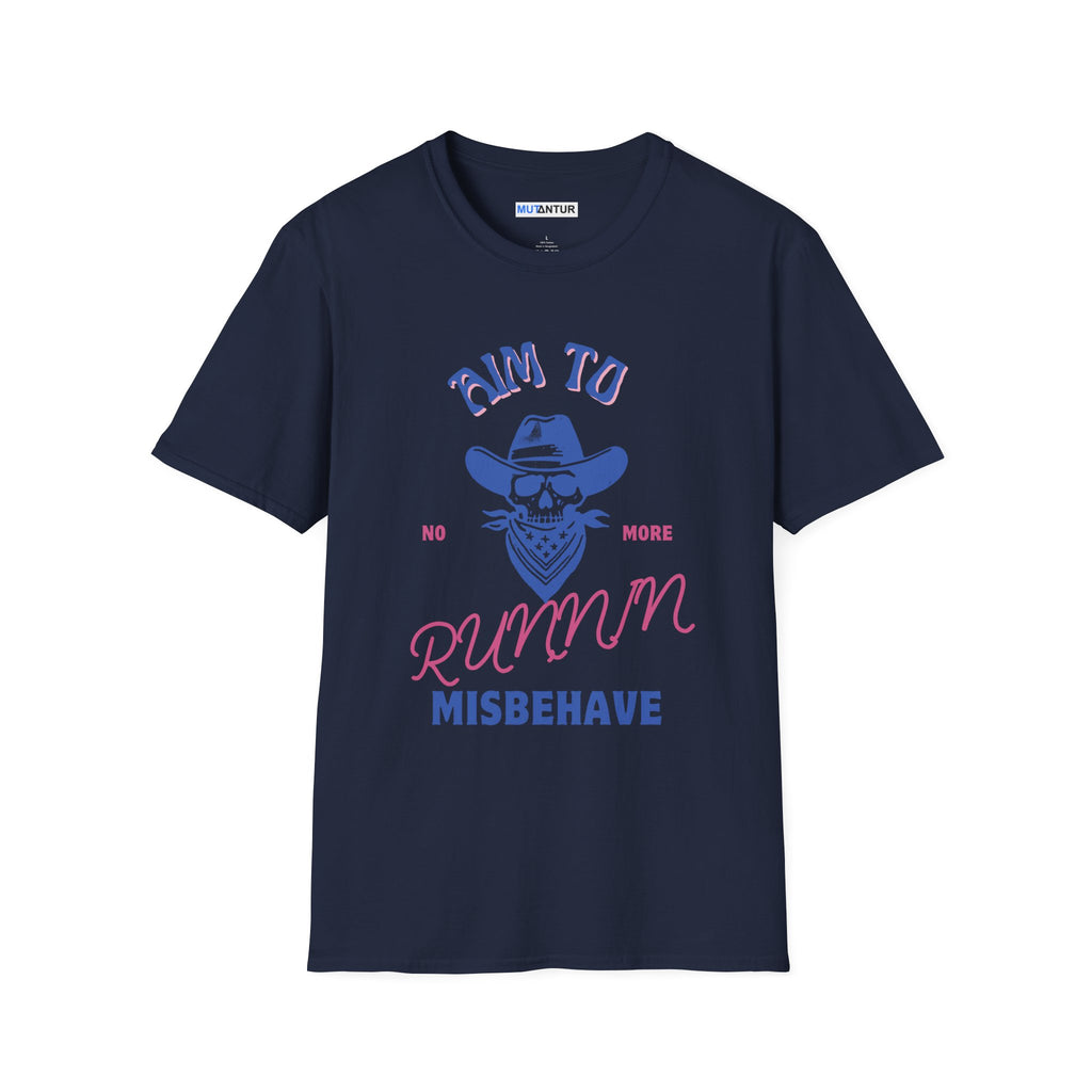 Aim to Misbehave No more Runnin' Skull Cowboy Graphic Tee - Mutantur Labs LLC