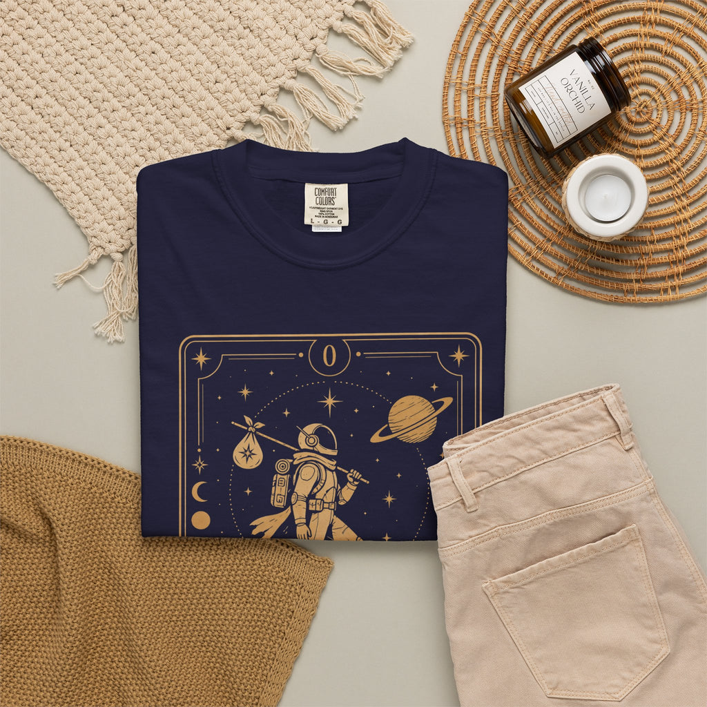 The Fool Tarot T-Shirt — Celestial Astronaut Comfort Colors Tee