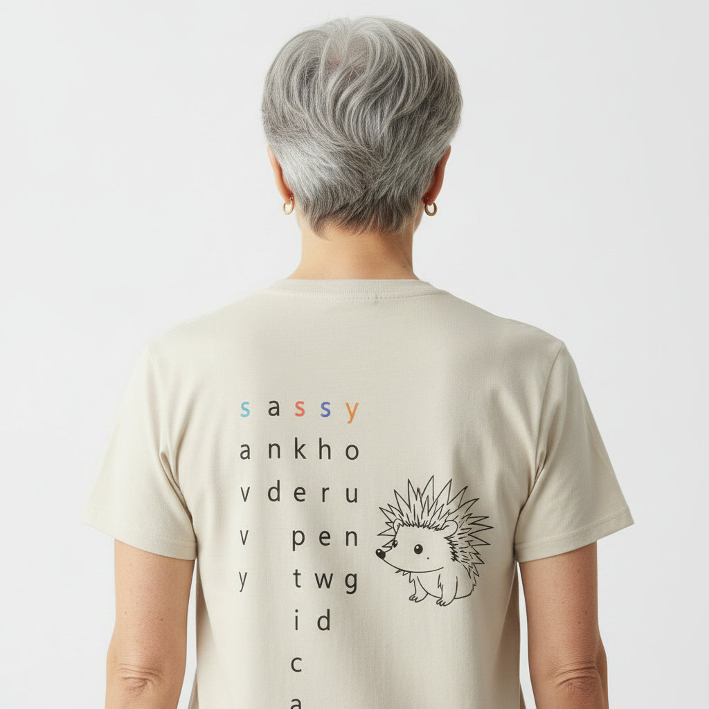 Sassy hedgehog Tee — Minimal Cute Graphic T-Shirt - Mutantur Labs LLC