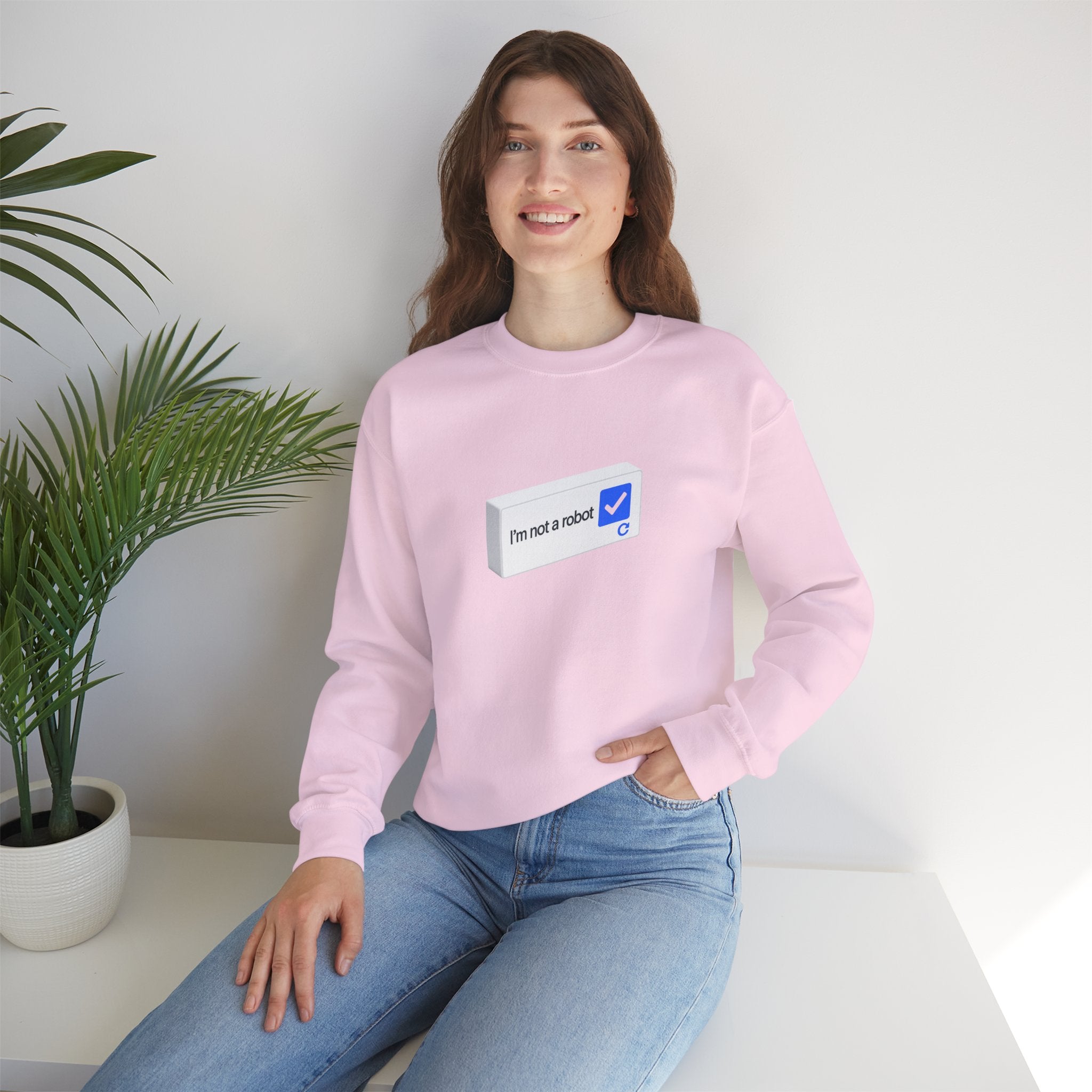 I'm Not a Robot checkbox graphic Sweatshirt | CAPTCHA humor