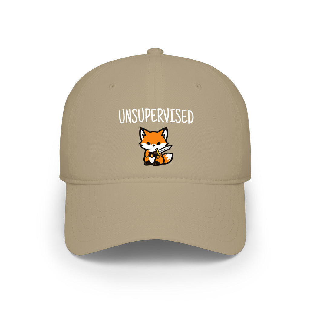 Unsupervised Fox Low Profile Baseball Cap — Cute Cartoon Fox Hat - Mutantur Labs LLC