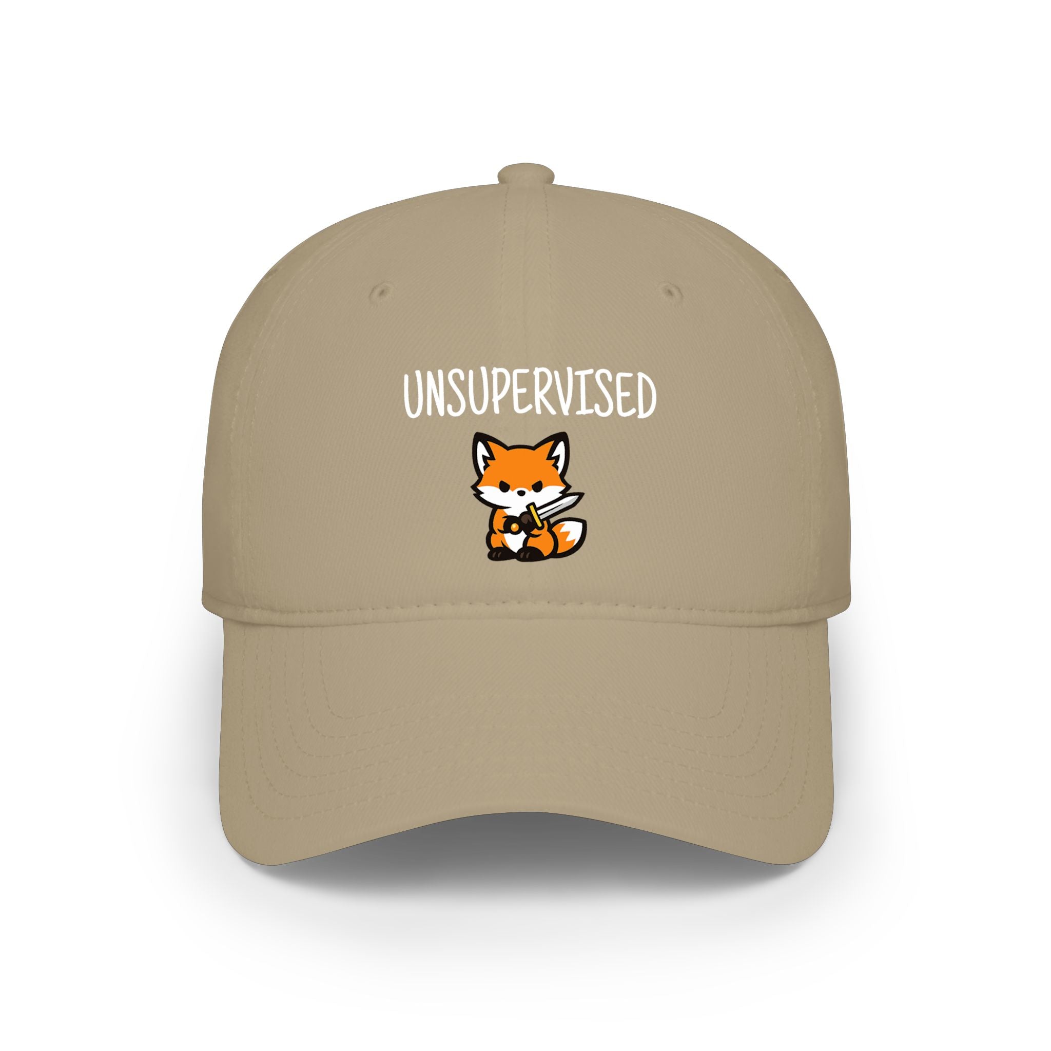 Unsupervised Fox Low Profile Baseball Cap — Cute Cartoon Fox Hat - Mutantur Labs LLC