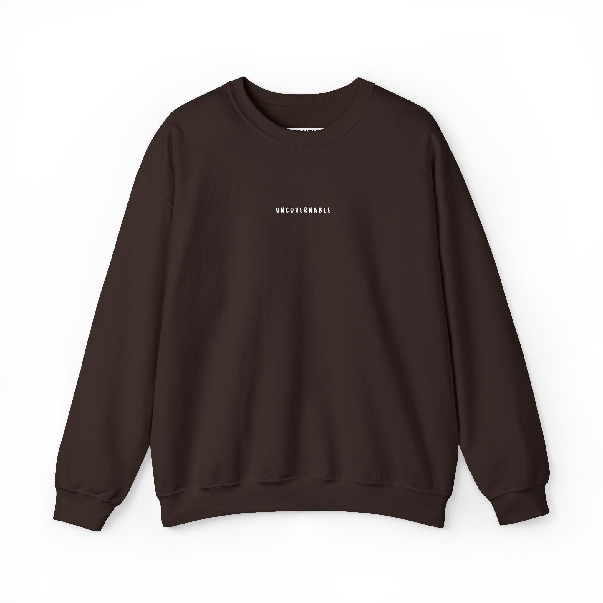 Ungovernable Embroidered Minimal Crewneck Sweatshirt — Statement Pullover - Mutantur Labs LLC