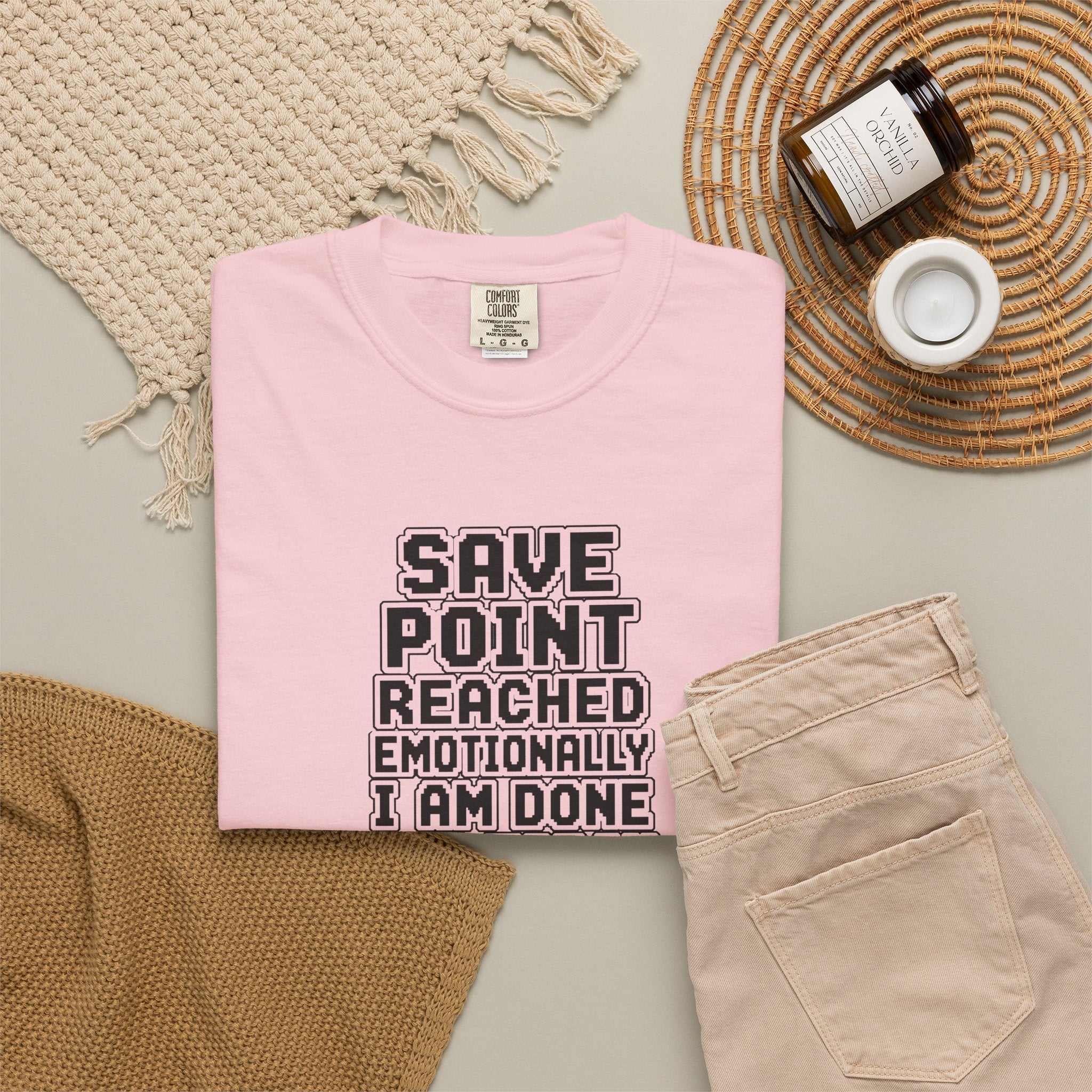 “Save Point Reached — Emotionally I Am Done For Today” Comfort Colors T-Shirt