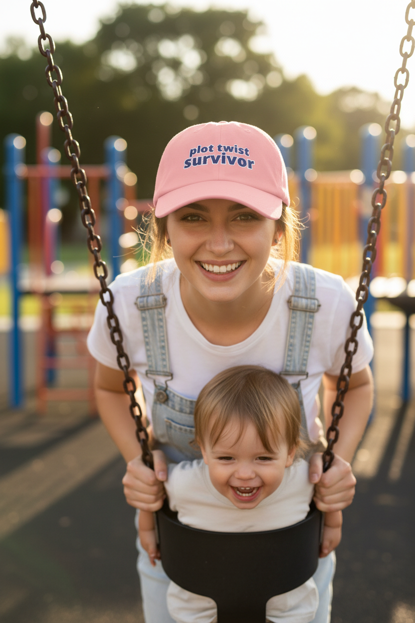 Plot Twist Survivor Embroidered Hat — Funny Resilience Baseball Cap