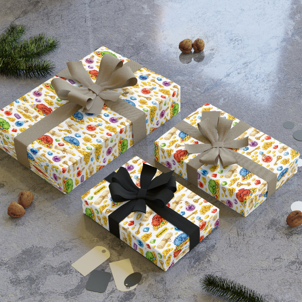 Colorful Cute Sleeping Dragons Gift Wrap Roll – Kids Birthday and Baby Shower Wrapping Paper