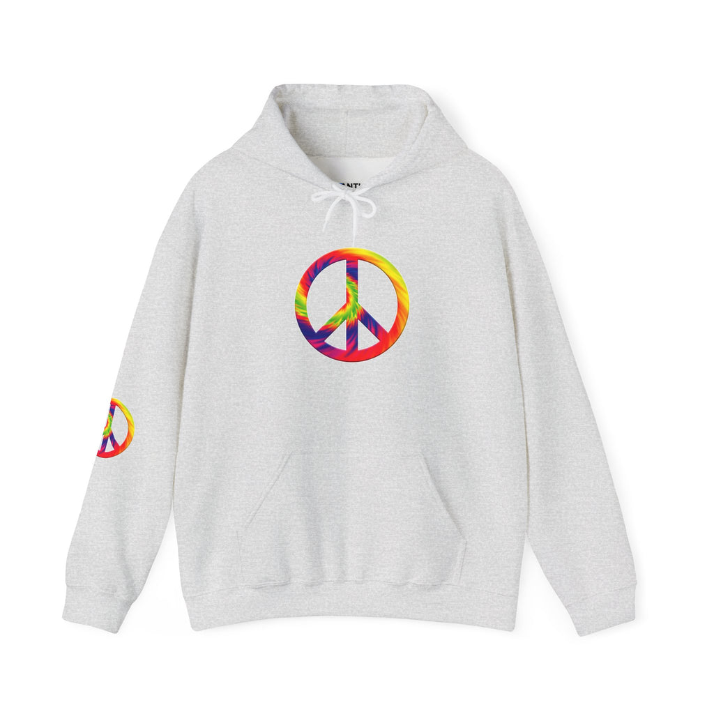 Tie-Dye Peace Sign Hoodie — Rainbow Hippie Peace Symbol Pullover - Mutantur Labs LLC