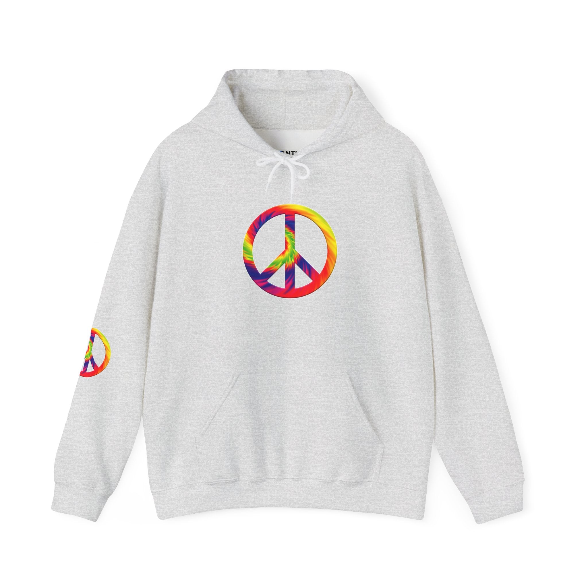 Tie-Dye Peace Sign Hoodie — Rainbow Hippie Peace Symbol Pullover - Mutantur Labs LLC