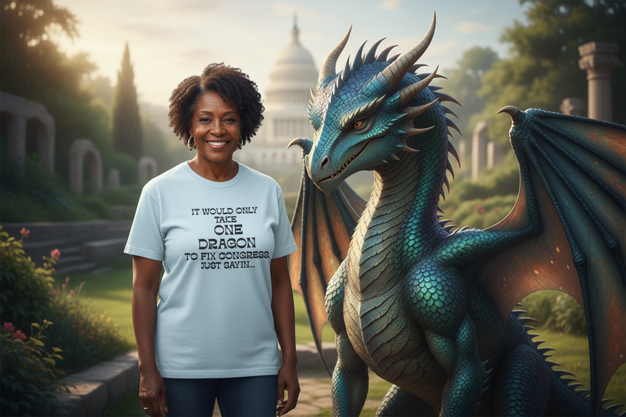 It Would Only Take One Dragon to Fix Congress | Funny Political Comfort Colors Tee