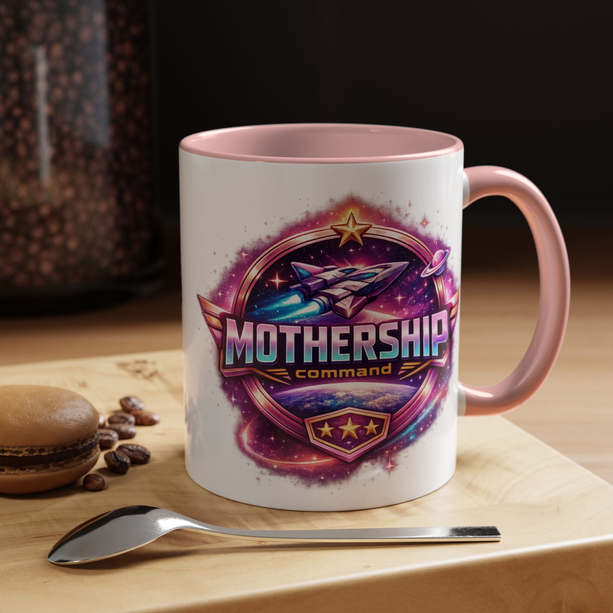 MOTHERSHIP Command Mug | Funny Sci-Fi Mom Accent Coffee Mug - Mutantur Labs LLC