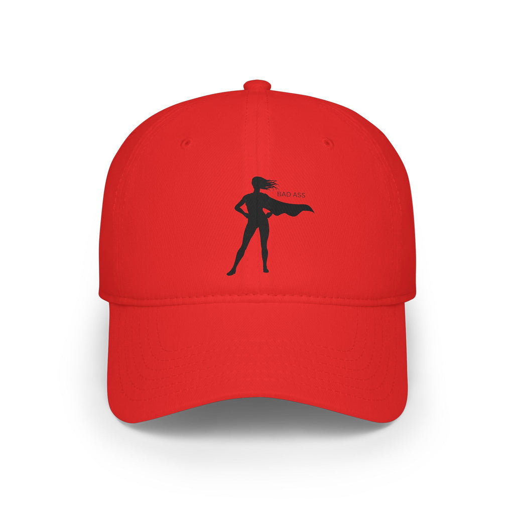Bad Ass Superhero Silhouette Low Profile Cap | Retro Heroine Baseball Cap - Mutantur Labs LLC