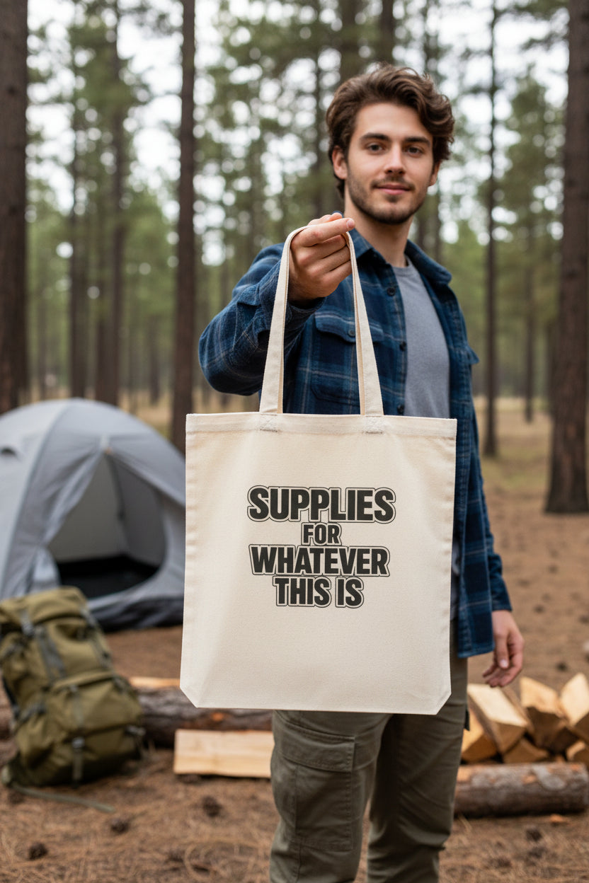 Supplies For Whatever This Is Tote Bag | Canvas Eco-friendly reusable Grocery Market Bag - Mutantur Labs LLC