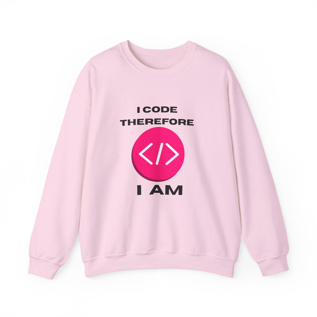 I Code Therefore I Am Sweatshirt | Funny Coding Crewneck - Mutantur Labs LLC