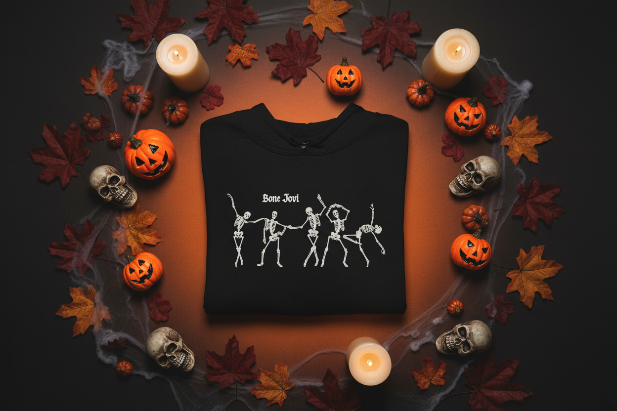 Skeleton Dance Hoodie - 'Bone Jovi' Silhouette Halloween Pullover
