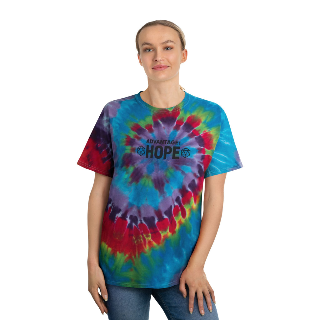 Spiral Pastel Tie-Dye Advantage: HOPE Graphic Tee | RPG-Inspired Optimism T-Shirt