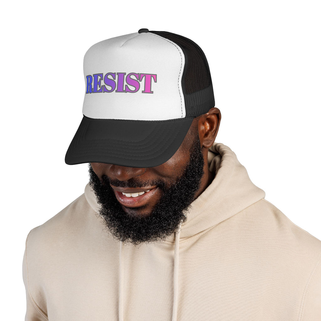 Resist Trucker Cap — Retro Gradient Political Mesh Hat - Mutantur Labs LLC