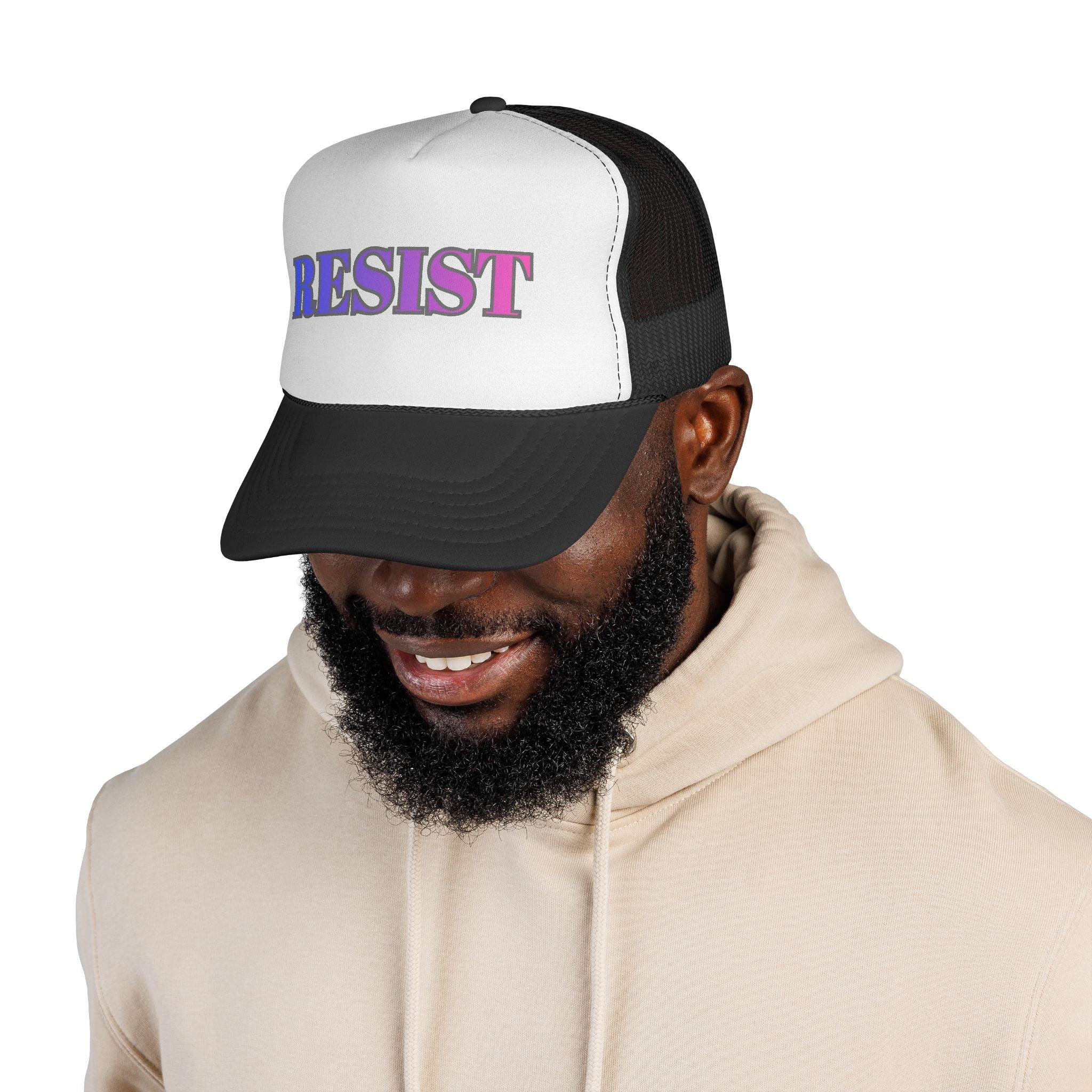 Resist Trucker Cap — Retro Gradient Political Mesh Hat - Mutantur Labs LLC