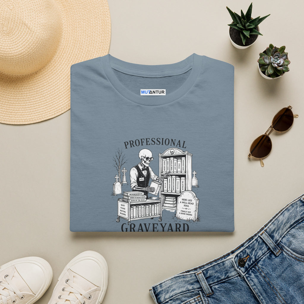 Professional Graveyard Librarian T-Shirt — Funny Gothic Halloween Graphic Tee