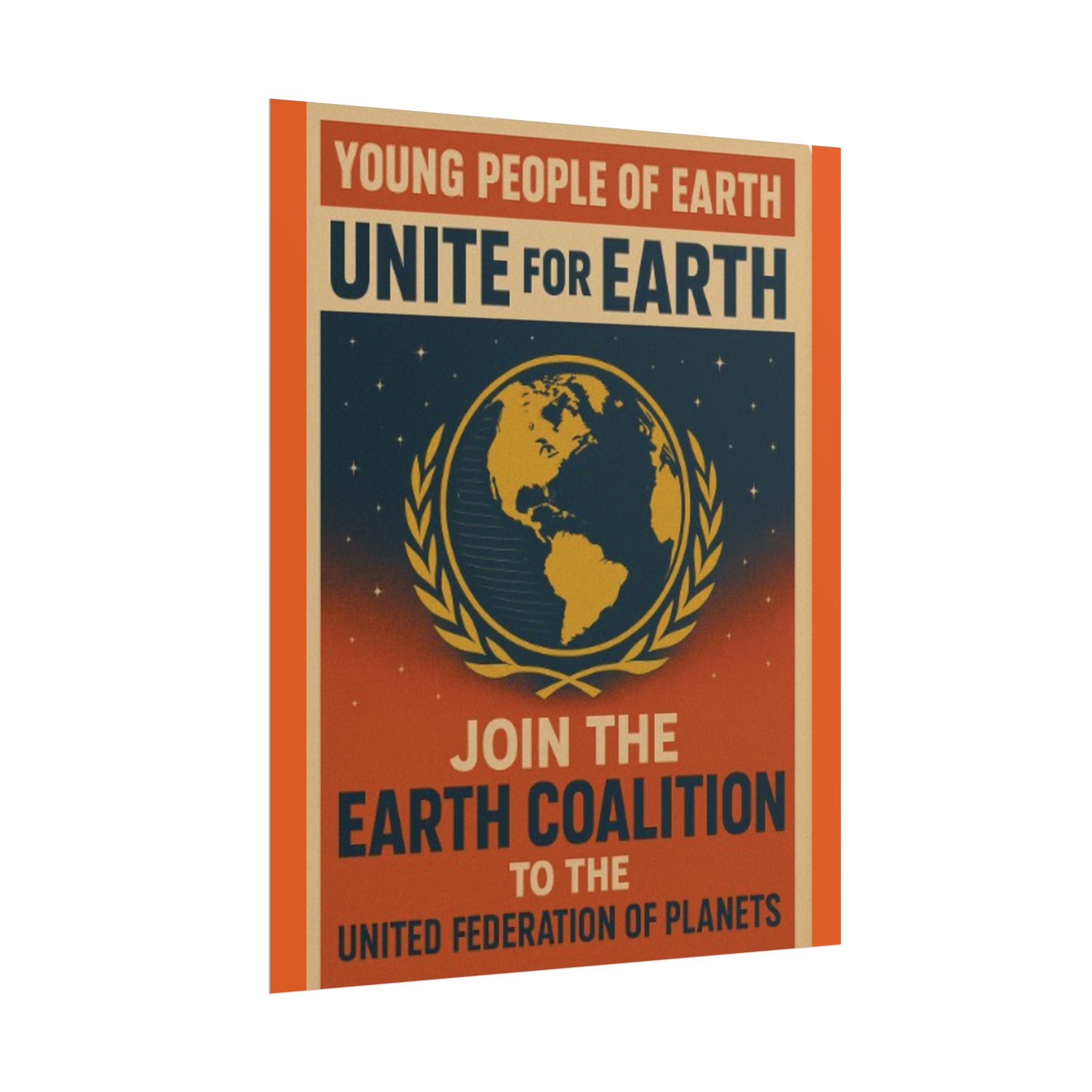 Vintage Earth Coalition Poster – Retro Sci-Fi Wall Art Gift for Space Fans - Mutantur Labs LLC