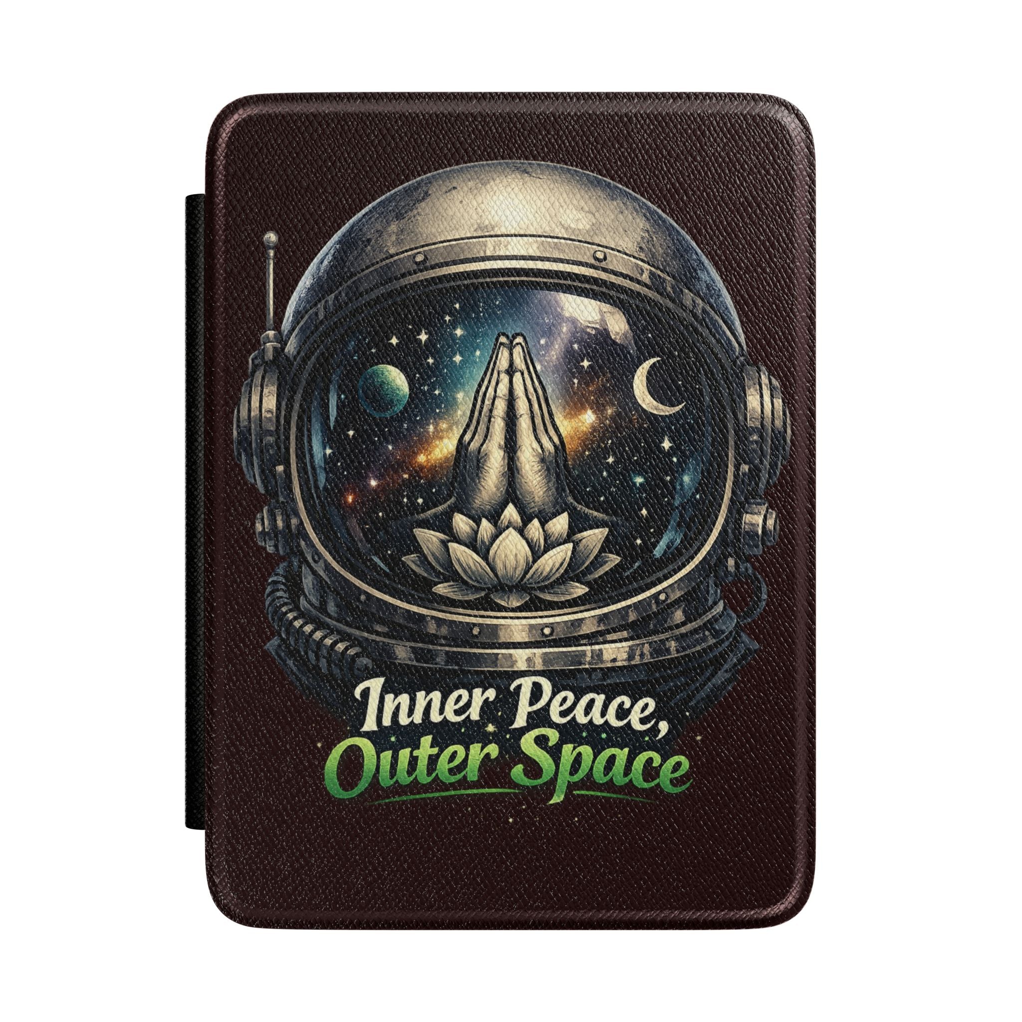 Kindle Case — "Inner Peace, Outer Space" Astronaut Helmet Meditation Design