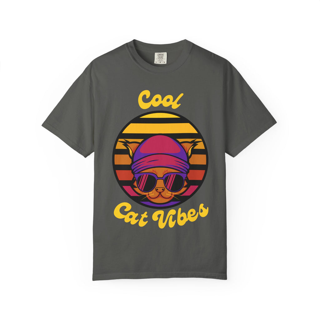 Cool Cat Vibes T-Shirt | Comfort Colors Funny Cat Tee - Mutantur Labs LLC