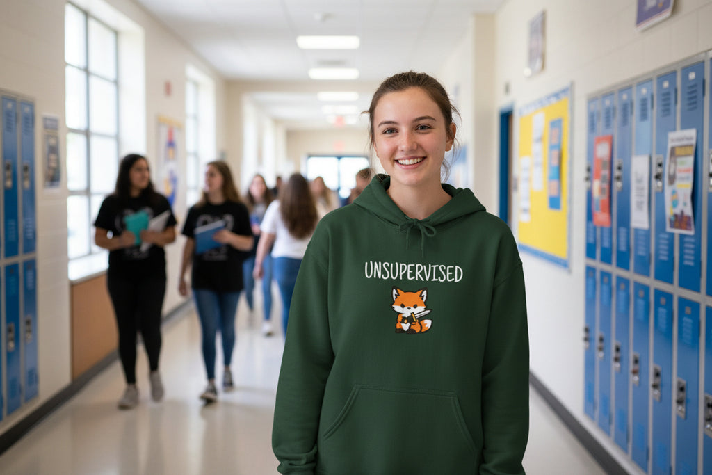 Unsupervised Cute Fox With Sword Hoodie Graphic Sweatshirt - Mutantur Labs LLC