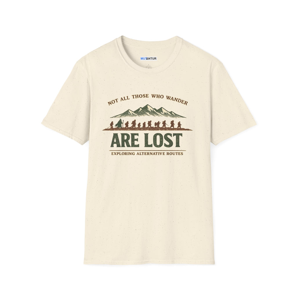 Not All Those Who Wander T-Shirt | Are Lost Exploring Alternative Routes Tee | Vintage Hiking Adventure Shirt