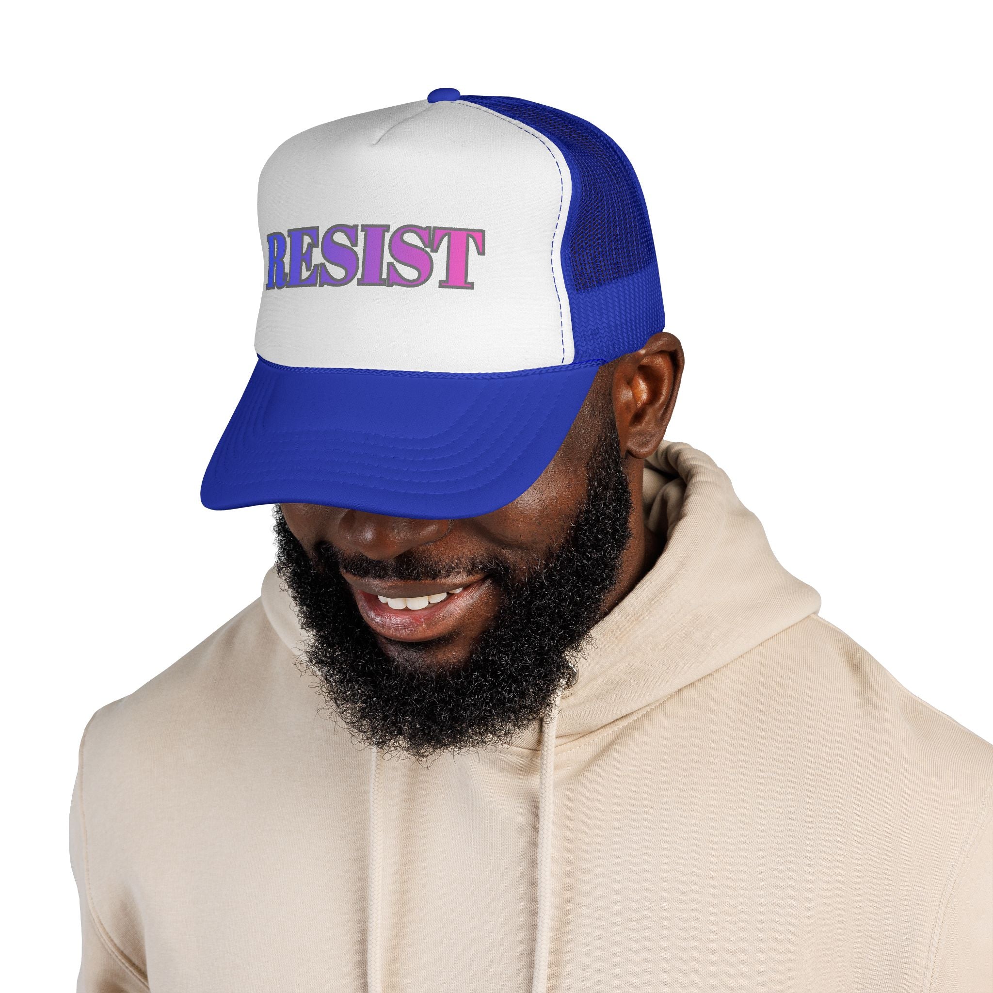 Resist Trucker Cap — Retro Gradient Political Mesh Hat - Mutantur Labs LLC