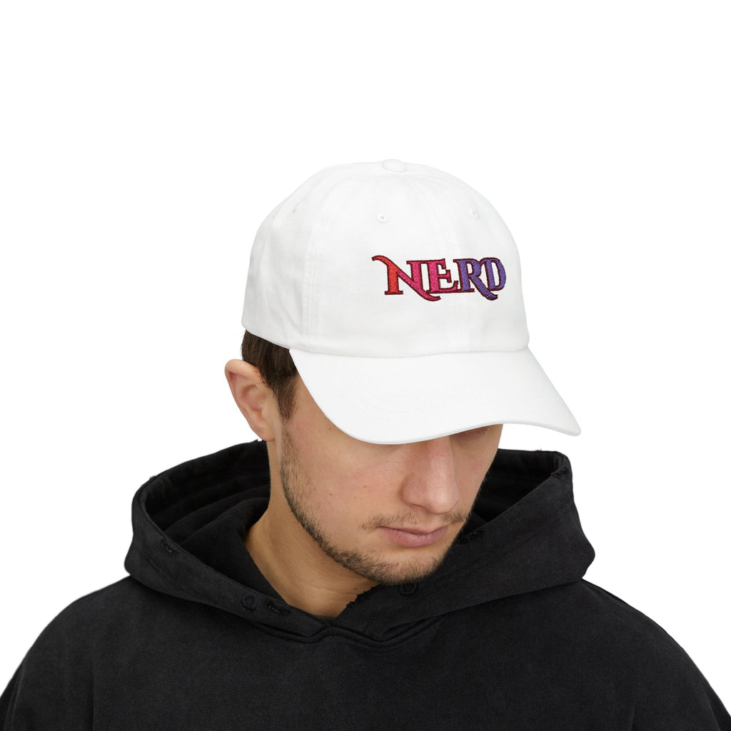 Nerd Retro Script Dad Cap | Embroidered Baseball Hat cool nerd gift - Mutantur Labs LLC
