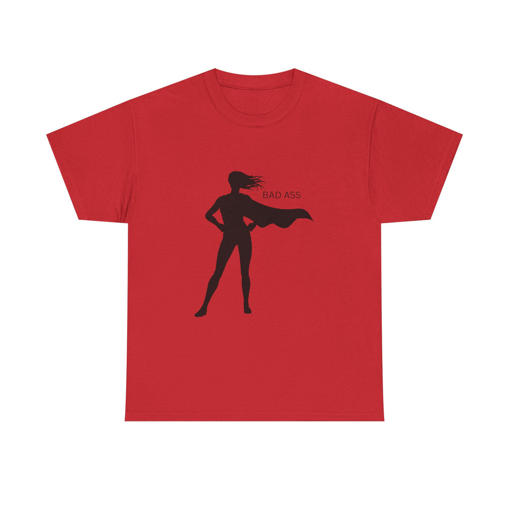 Bad Ass Superhero Silhouette Tee | Woman Cape Silhouette T-Shirt - Mutantur Labs LLC