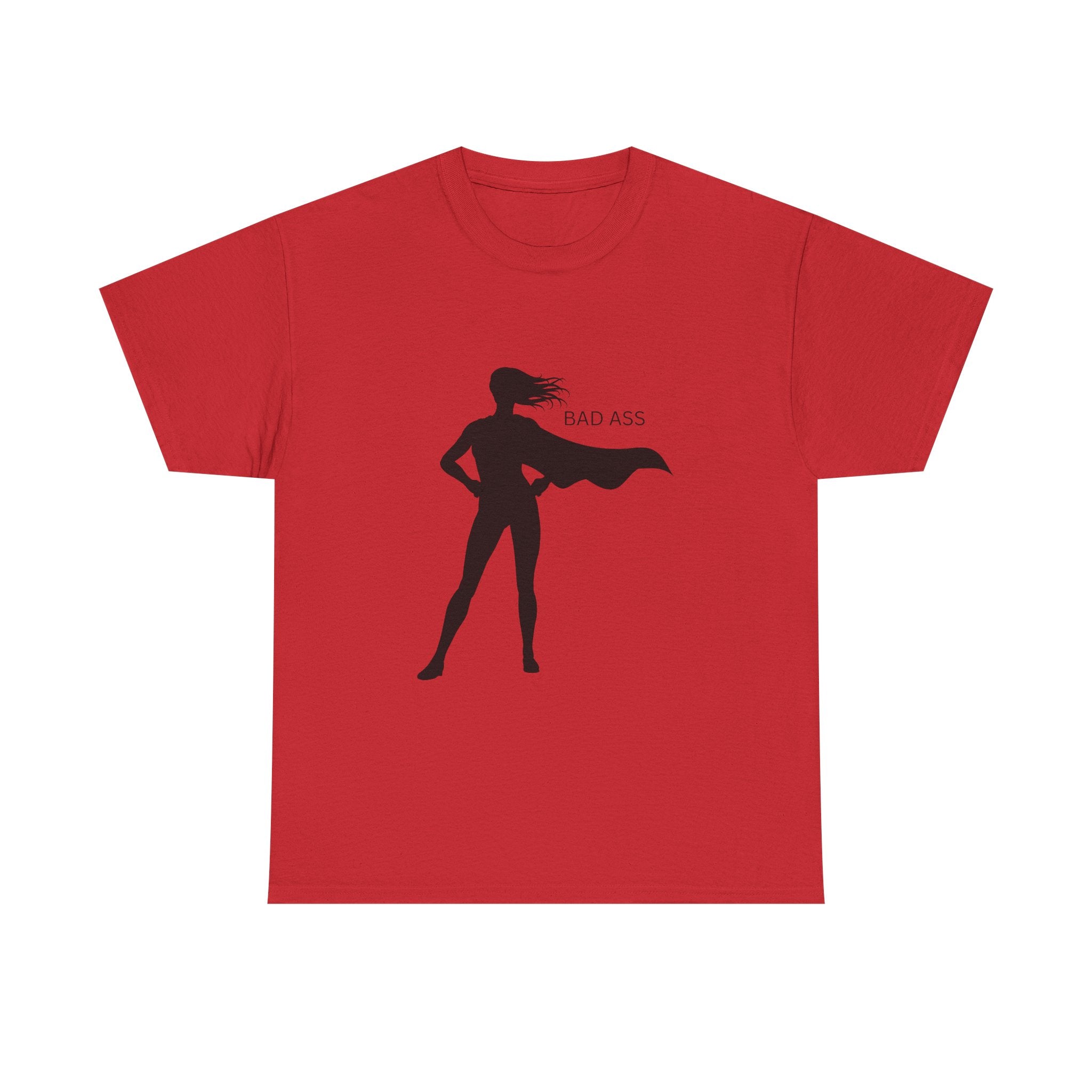 Bad Ass Superhero Silhouette Tee | Woman Cape Silhouette T-Shirt - Mutantur Labs LLC