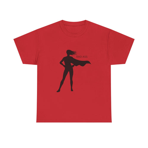 Bad Ass Superhero Silhouette Tee | Woman Cape Silhouette T-Shirt - Mutantur Labs LLC