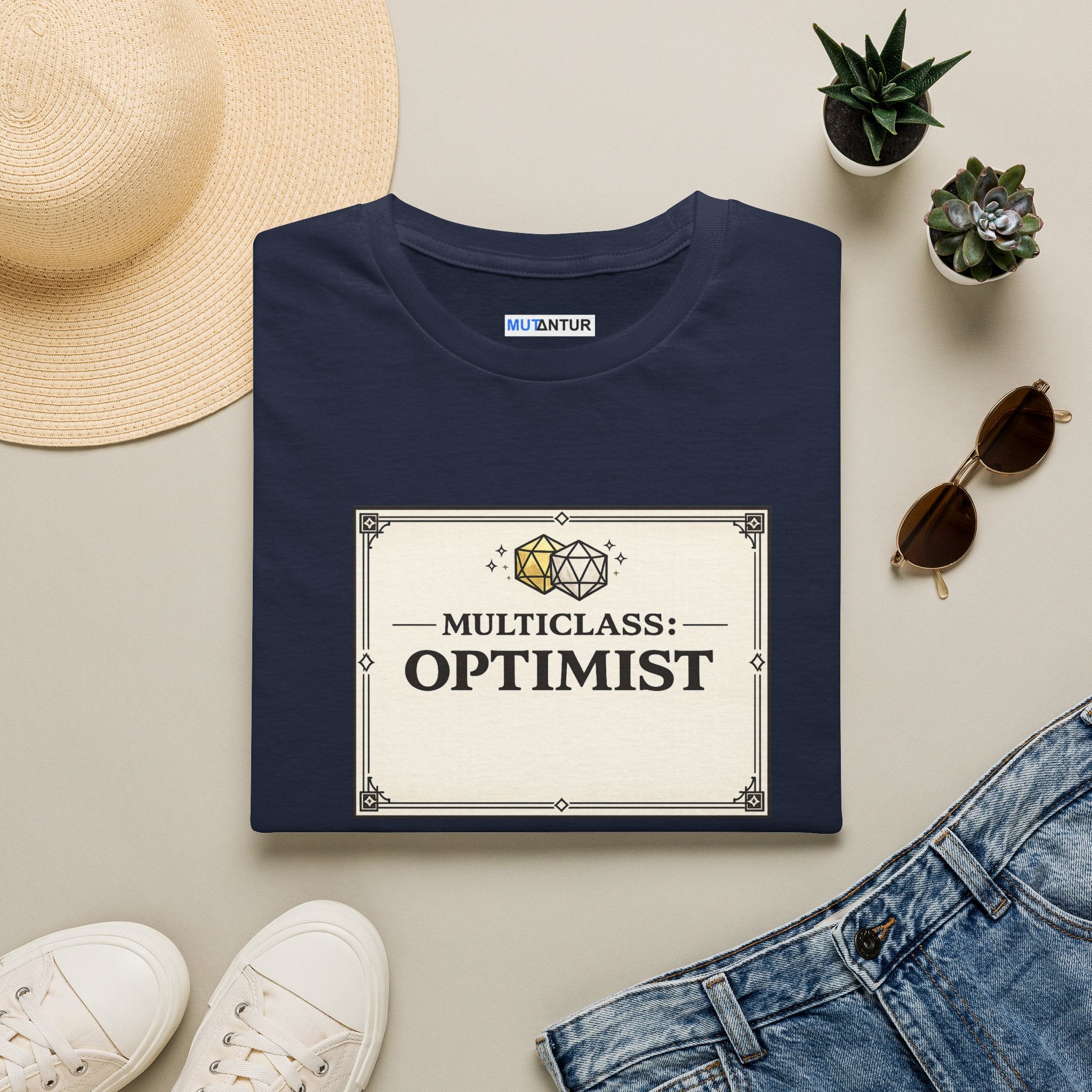 Multiclass: Optimist T-Shirt | Fantasy RPG Character Card Graphic Tee