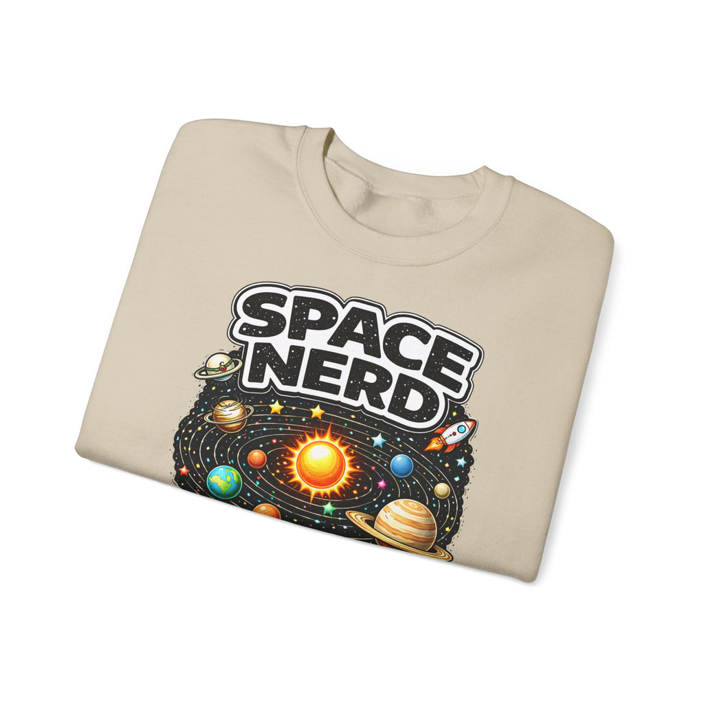 Space Nerd Sweatshirt — Retro Solar System Crewneck for Astronomy Lovers - Mutantur Labs LLC