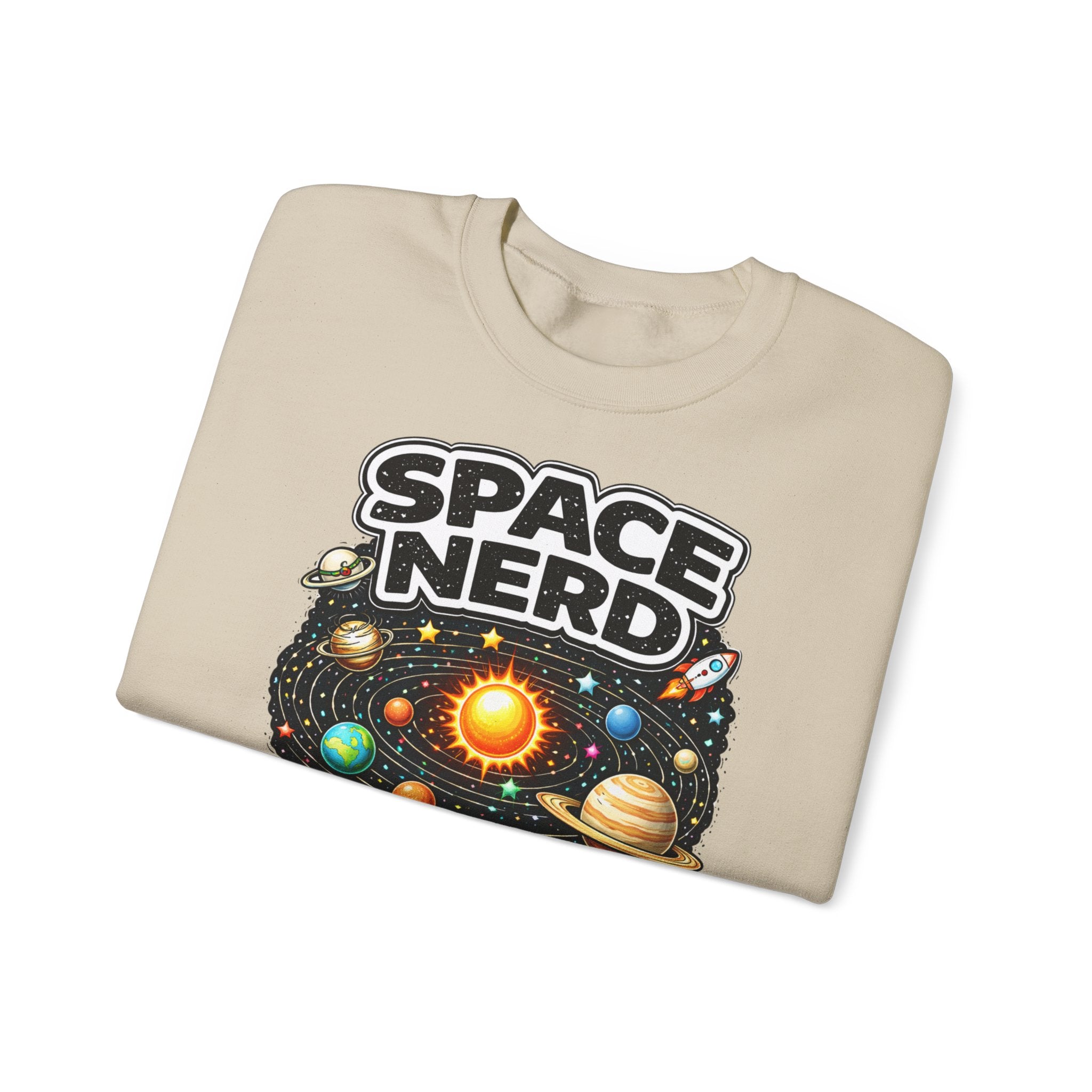 Space Nerd Sweatshirt — Retro Solar System Crewneck for Astronomy Lovers - Mutantur Labs LLC