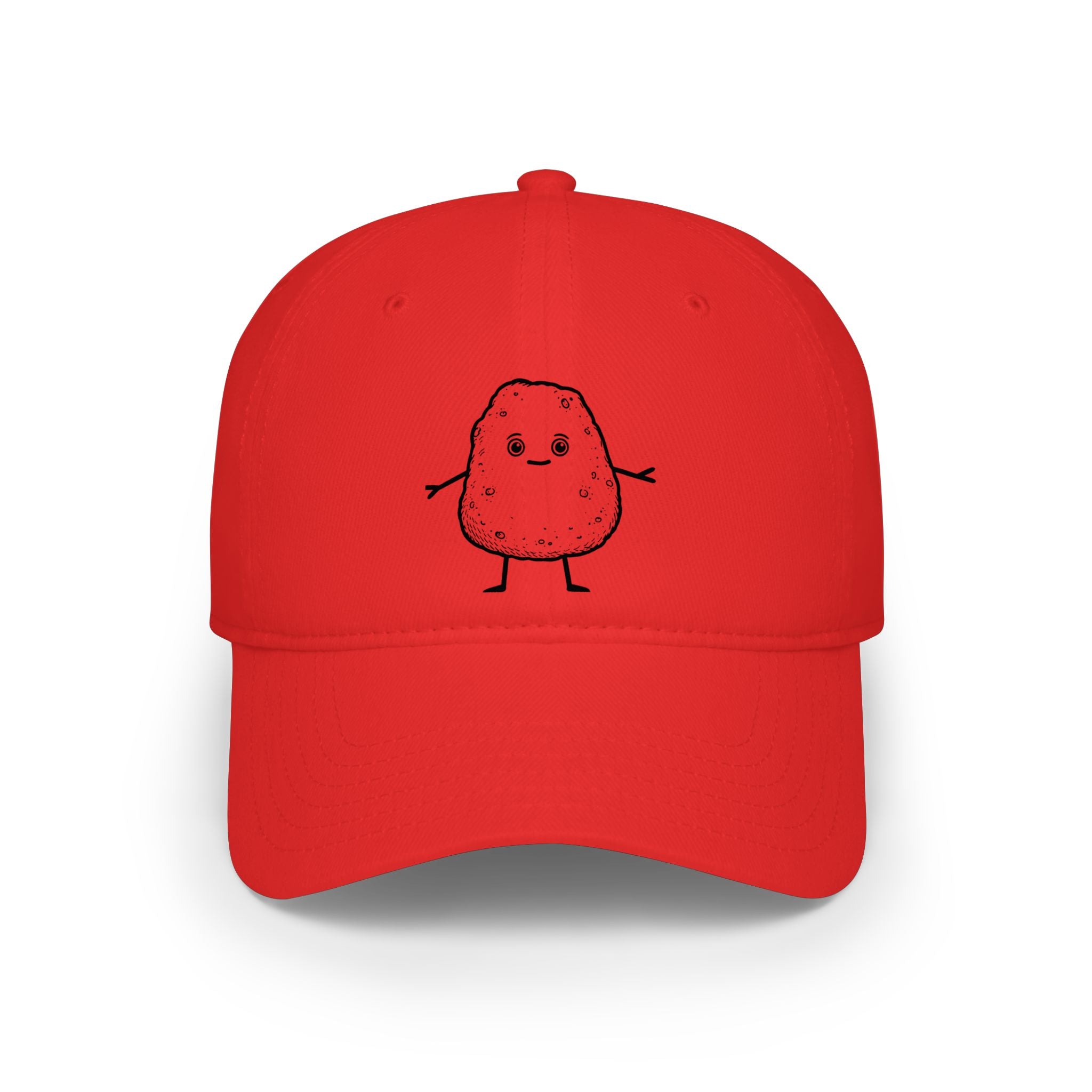 Cute Potato Character Cap – Red Low Profile Baseball Hat - Mutantur Labs LLC