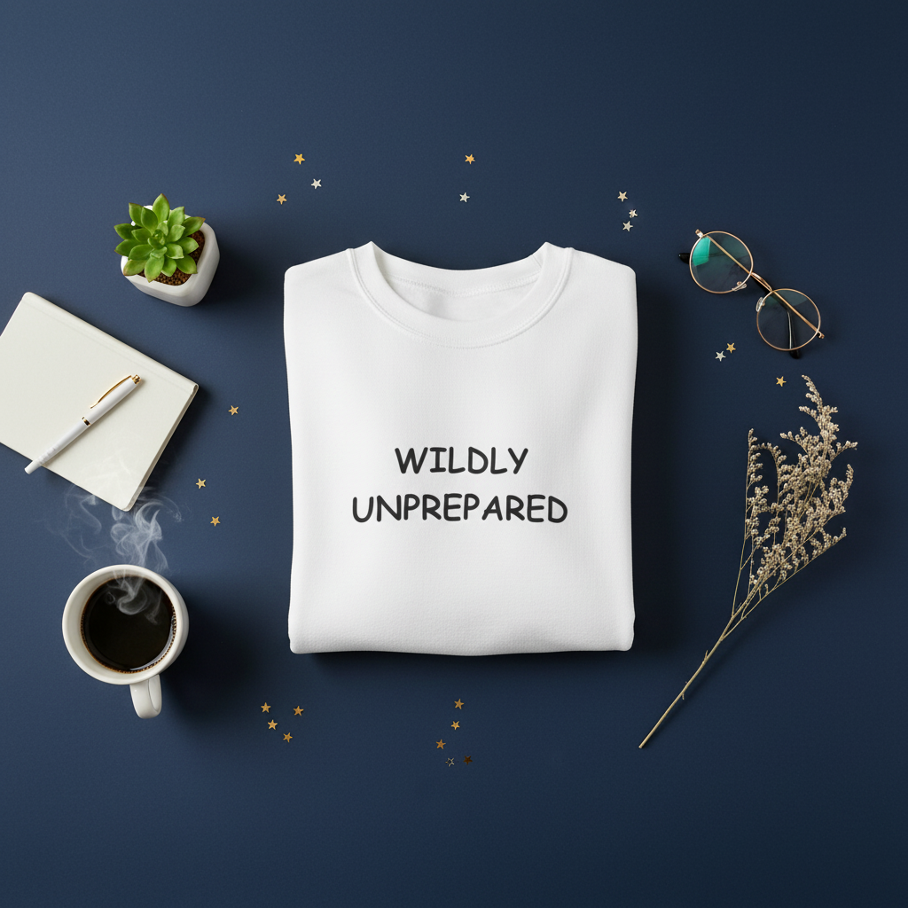 Wildly Unprepared Funny Crewneck Sweatshirt | Cozy Sarcastic Graphic Pullover