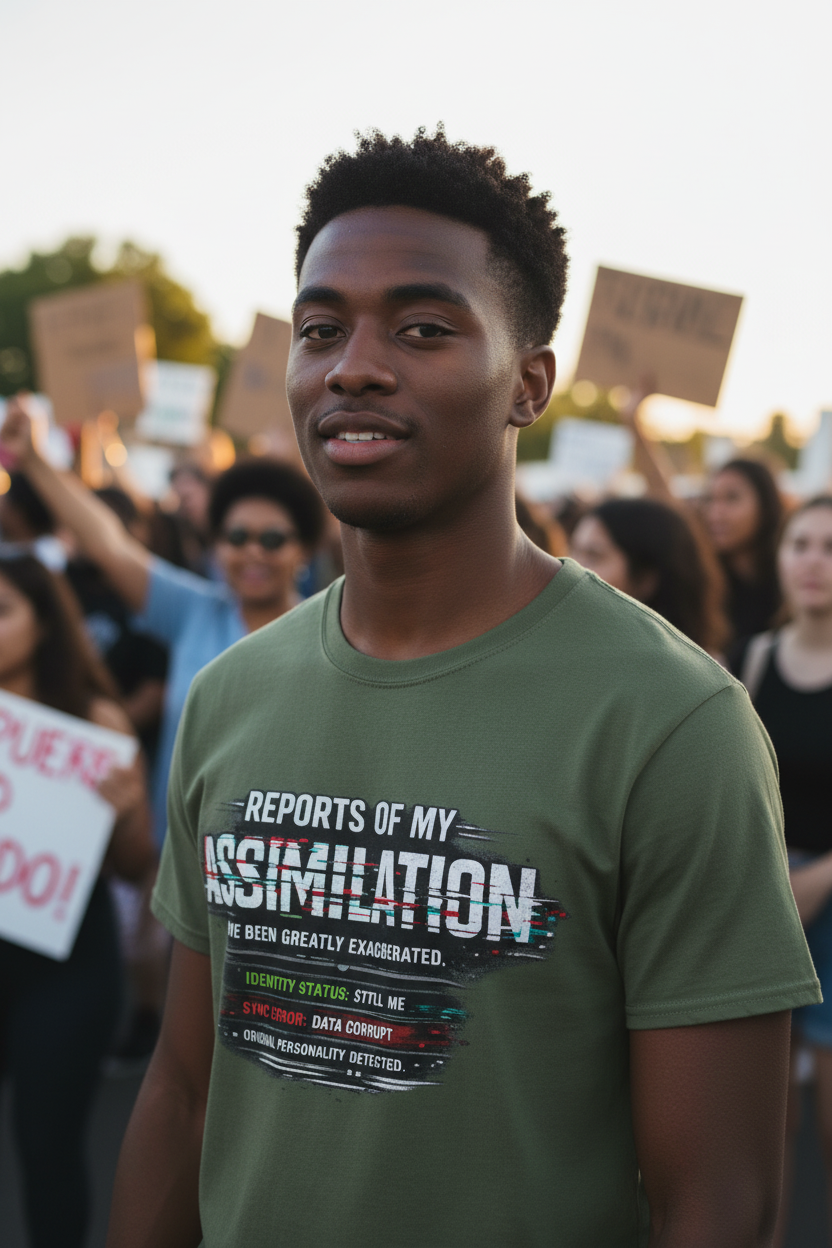 Reports of My Assimilation T-Shirt — Funny Sci-Fi Glitch Graphic Tee