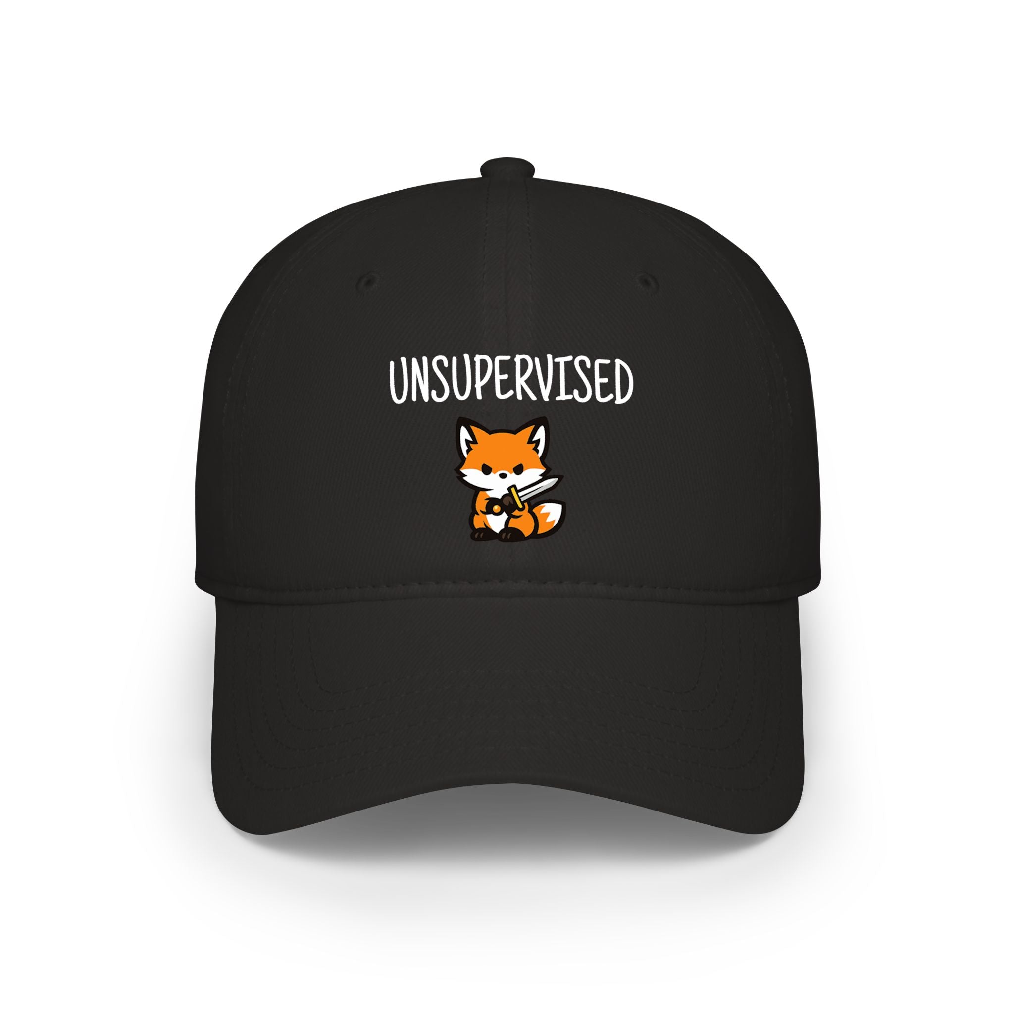 Unsupervised Fox Low Profile Baseball Cap — Cute Cartoon Fox Hat - Mutantur Labs LLC