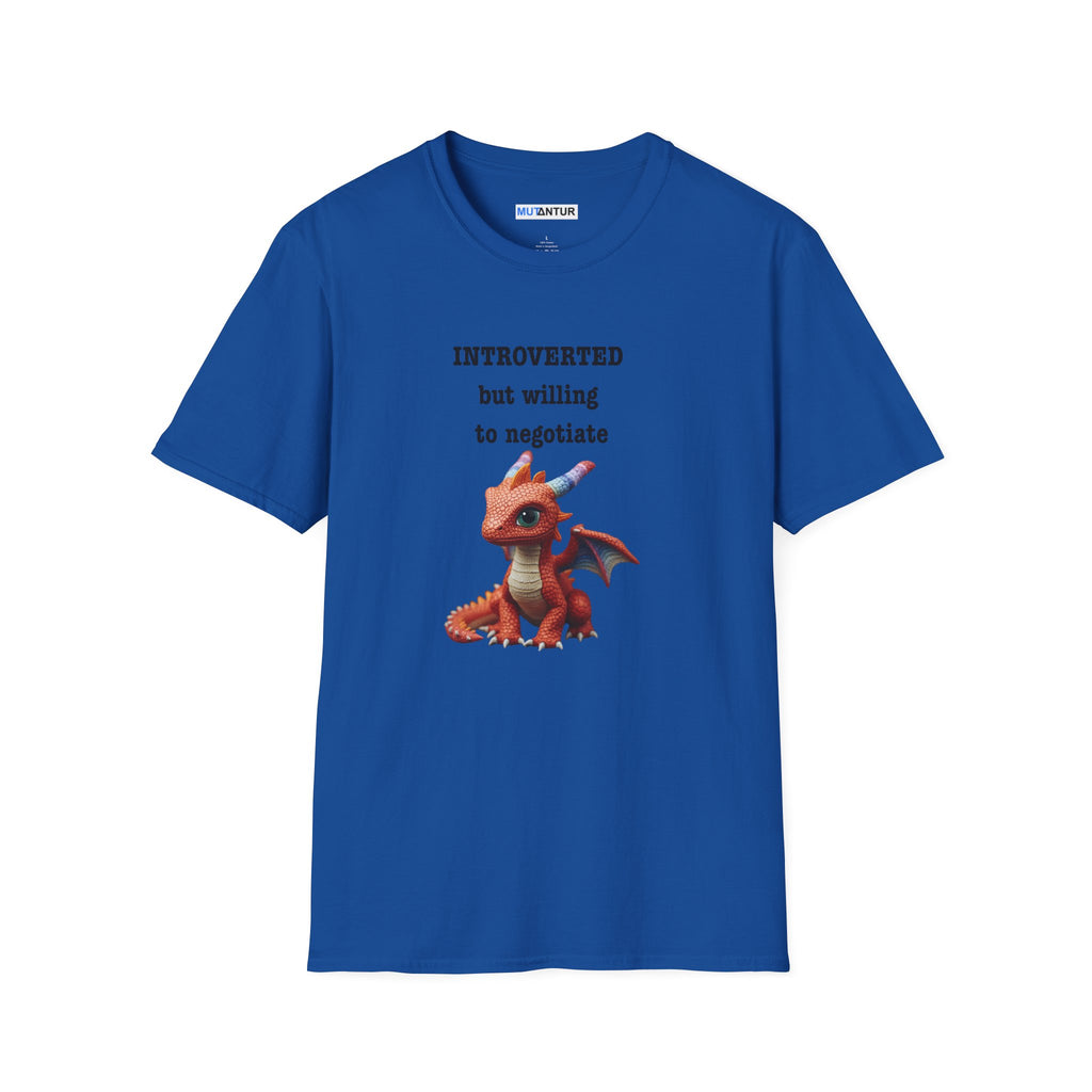 Introverted but Willing to Negotiate T-Shirt — Cute Dragon Graphic Tee - Mutantur Labs LLC