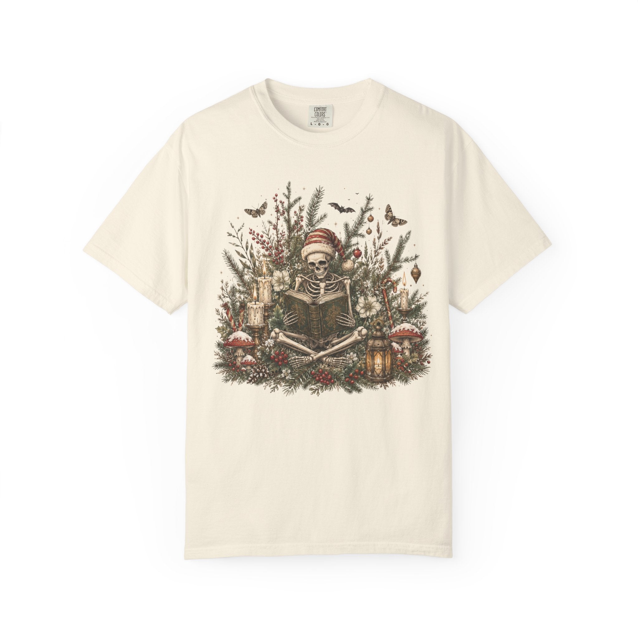 Skeleton Santa Holiday T-Shirt — Festive Gothic Christmas Comfort Colors Tee
