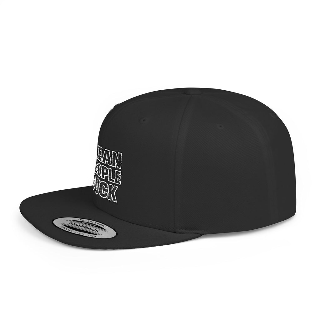 Mean People Suck Flat Bill Snapback — Embroidered Patch Cap - Mutantur Labs LLC
