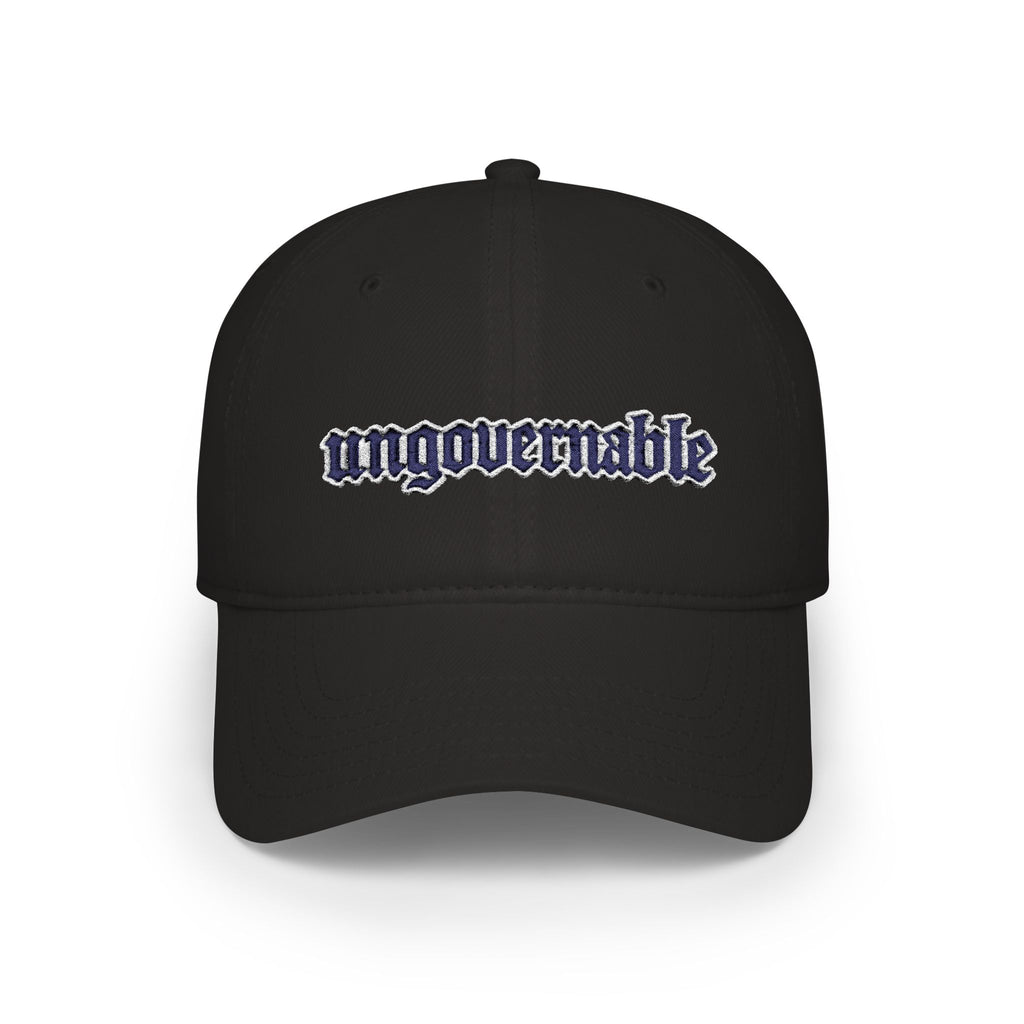 Ungovernable Embroidered Baseball Cap — Low Profile Statement Hat - Mutantur Labs LLC