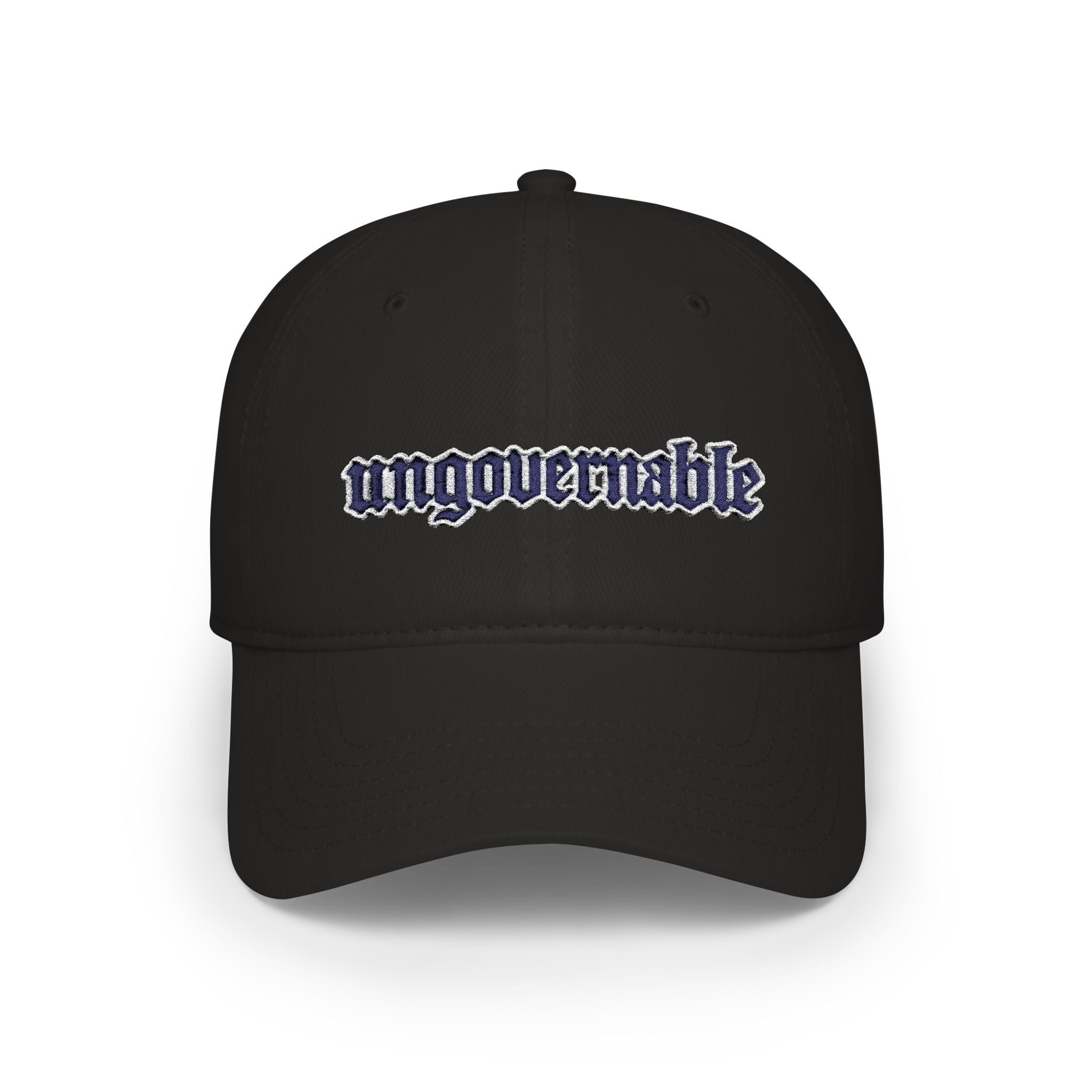 Ungovernable Embroidered Baseball Cap — Low Profile Statement Hat - Mutantur Labs LLC